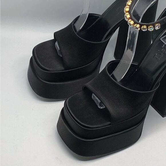 Versace Medusa Crystal Ankle-Strap Platform Sandals size 37.5 - Picture 6 of 14